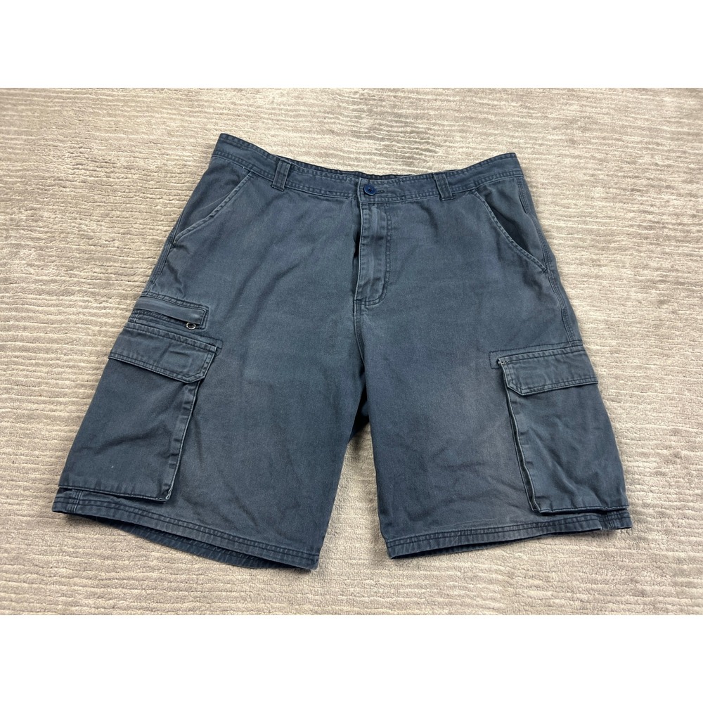 Lincoln Outfitters Cargo Shorts Mens 38 Blue Cotton Relaxed Fit Utility Workwear